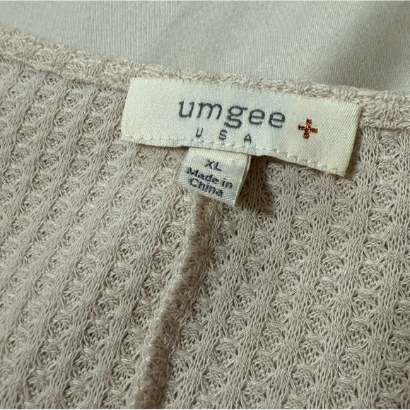 Umgee Waffle Knit Long Sleeve Elbow Patch Cream Babydoll Dress Women’s Size XL - Picture 9 of 12